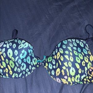 Teal Leopard Print Bra